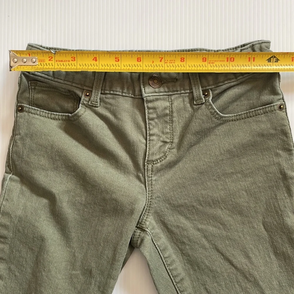GapKids super skinny, army green denim jeans.  Girls size 10